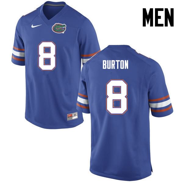 Men's NCAA Florida Gators Trey Burton #8 Stitched Authentic Nike Blue College Football Jersey CEK8065HC